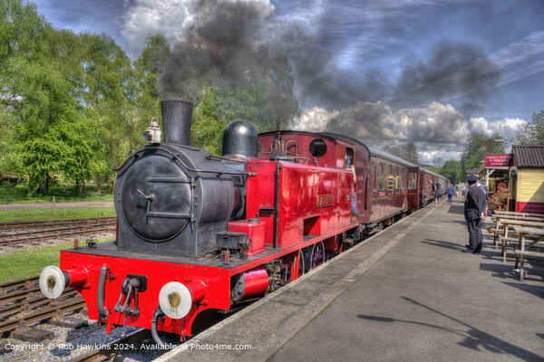 Red Steam Locomotive Rowsley South Picture Board by Rob Hawkins