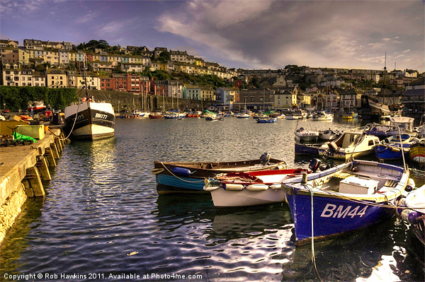 Boats at Brixham Picture Board by Rob Hawkins
