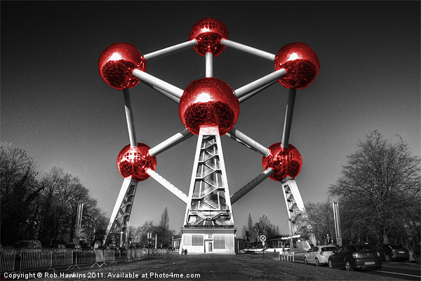 Red Atomium part deux Picture Board by Rob Hawkins