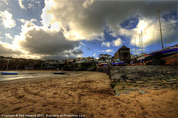 New Quay Harbour Picture Board by Rob Hawkins