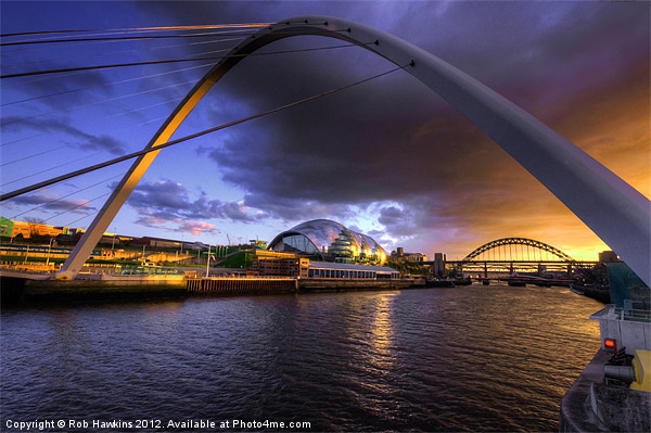 Fine Tyne sunset Picture Board by Rob Hawkins