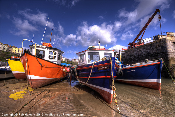 Fishing Boats at Tenby Picture Board by Rob Hawkins
