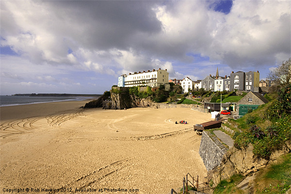 Castle beach at Tenby Picture Board by Rob Hawkins