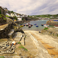 Buy canvas prints of Coverack Harbour by Rob Hawkins