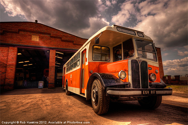 Vintage Leyland Bus Picture Board by Rob Hawkins