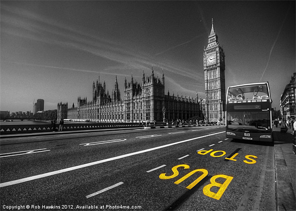 BIG BEN BUS STOP Picture Board by Rob Hawkins