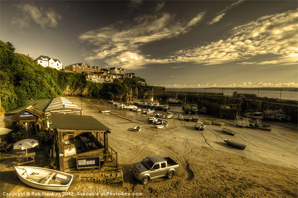 Dawn over Newquay Harbour Picture Board by Rob Hawkins