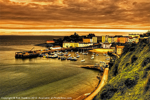 The Harbour at Tenby Picture Board by Rob Hawkins