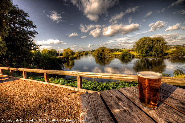 a Pint with a view Picture Board by Rob Hawkins