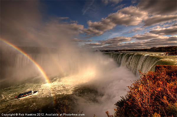 Rainbows over Niagara Falls Picture Board by Rob Hawkins
