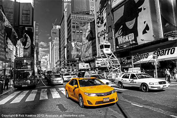 Times Square Taxi Picture Board by Rob Hawkins