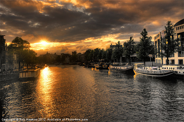 Amsterdam Sunset Picture Board by Rob Hawkins