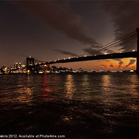 Buy canvas prints of Dusk over the Brooklyn Bridge by Rob Hawkins