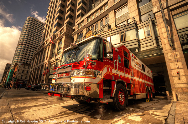Boston Fire Truck Picture Board by Rob Hawkins