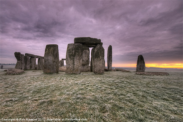 Dawn over the stones Picture Board by Rob Hawkins