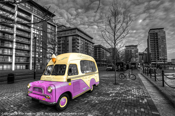 Ice Cream Van in Docklands Picture Board by Rob Hawkins