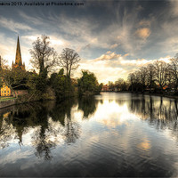 Buy canvas prints of Reflections over Lichfield by Rob Hawkins