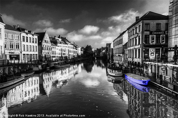 Reflections of Gent with blue Picture Board by Rob Hawkins