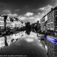 Buy canvas prints of Reflections of Gent with blue by Rob Hawkins