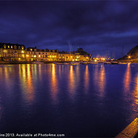 Buy canvas prints of Ilfracombe Harbour by Night by Rob Hawkins