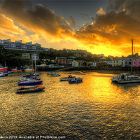 Buy canvas prints of Sunset over Ilfracombe Harbour by Rob Hawkins