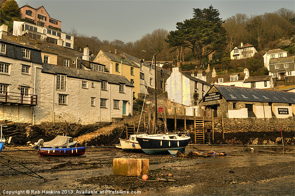 Polperro Harbour Picture Board by Rob Hawkins