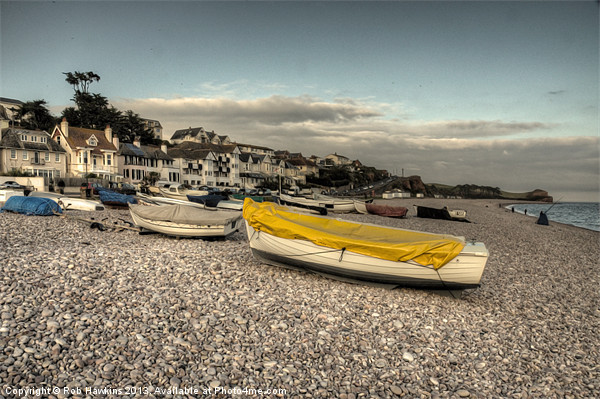 Boats on the Beach at Budleigh Picture Board by Rob Hawkins