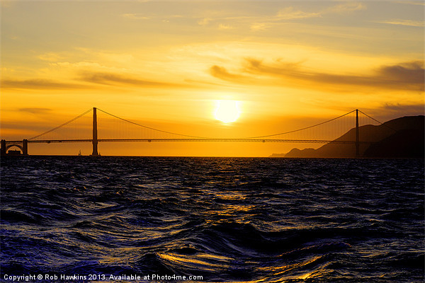 Golden Gate Sunset Picture Board by Rob Hawkins
