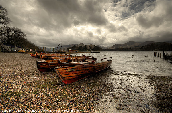 Stormy Skies over Derwent Water Picture Board by Rob Hawkins