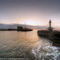 Buy canvas prints of Lowestoft Harbour at dawn by Rob Hawkins