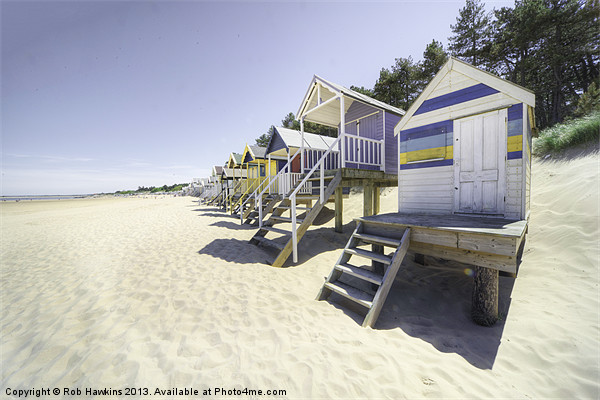 Beach Huts at Wells Picture Board by Rob Hawkins