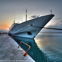 Buy canvas prints of Super Yacht at Nafplion by Rob Hawkins