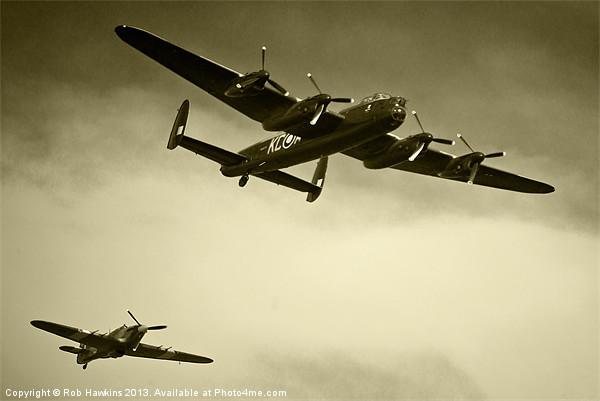 Lancaster and the Hurricane Picture Board by Rob Hawkins