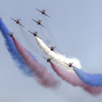 Buy canvas prints of The Red Arrows at Dawlish by Rob Hawkins