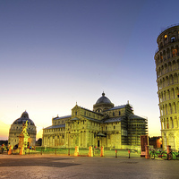 Buy canvas prints of Leaning Tower by Dusk by Rob Hawkins