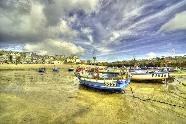 Boats at St Ives Picture Board by Rob Hawkins