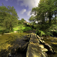 Buy canvas prints of Autumn at Tarr Steps by Rob Hawkins
