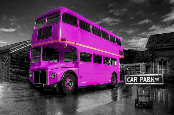 Pink Routemaster Picture Board by Rob Hawkins