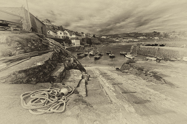 Coverack Harbour Picture Board by Rob Hawkins