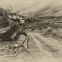 Buy canvas prints of Coverack Harbour by Rob Hawkins