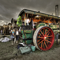 Buy canvas prints of Showmans under a moody sky by Rob Hawkins