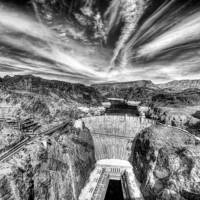 Buy canvas prints of Hoover Dam in Mono by Rob Hawkins