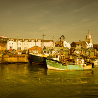 Buy canvas prints of Trawlers at Portsmouth Harbour by Rob Hawkins