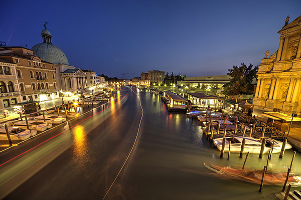 Night time on the Grand Canal Picture Board by Rob Hawkins