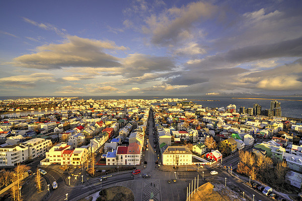 Vista of Reykjavik Picture Board by Rob Hawkins