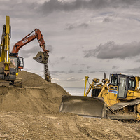 Buy canvas prints of Digging and dozing by Rob Hawkins