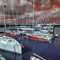 Buy canvas prints of Red Marina Sky by Rob Hawkins