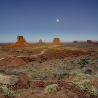 Buy canvas prints of Moonlight over Monument valley by Rob Hawkins