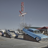 Buy canvas prints of Cadillac RV park by Rob Hawkins