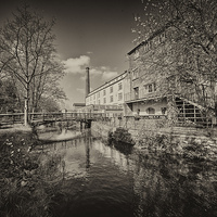 Buy canvas prints of Coldharbour Mill in mono by Rob Hawkins